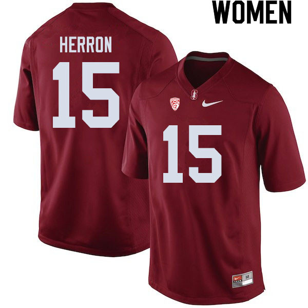 Women #15 Stephen Herron Stanford Cardinal College Football Jerseys Sale-Cardinal